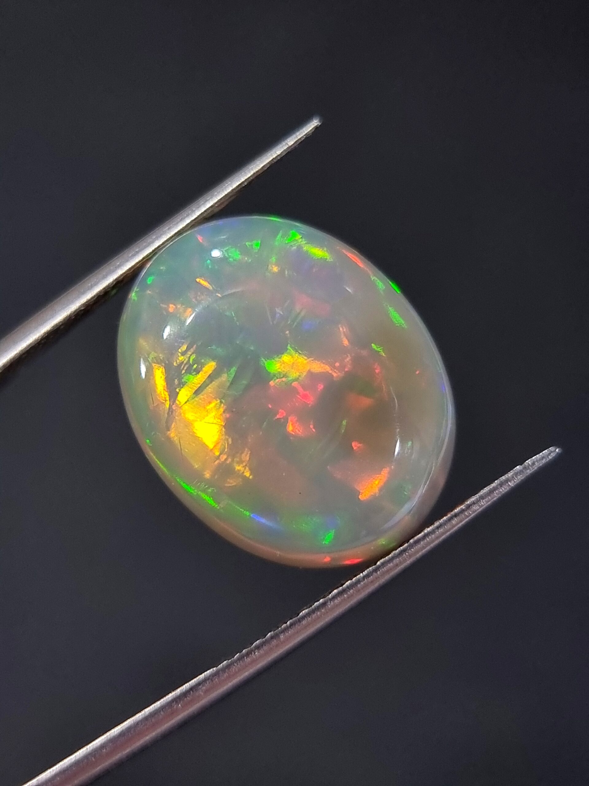 10.22 ct Natural White Opal Oval Cut Gemstone