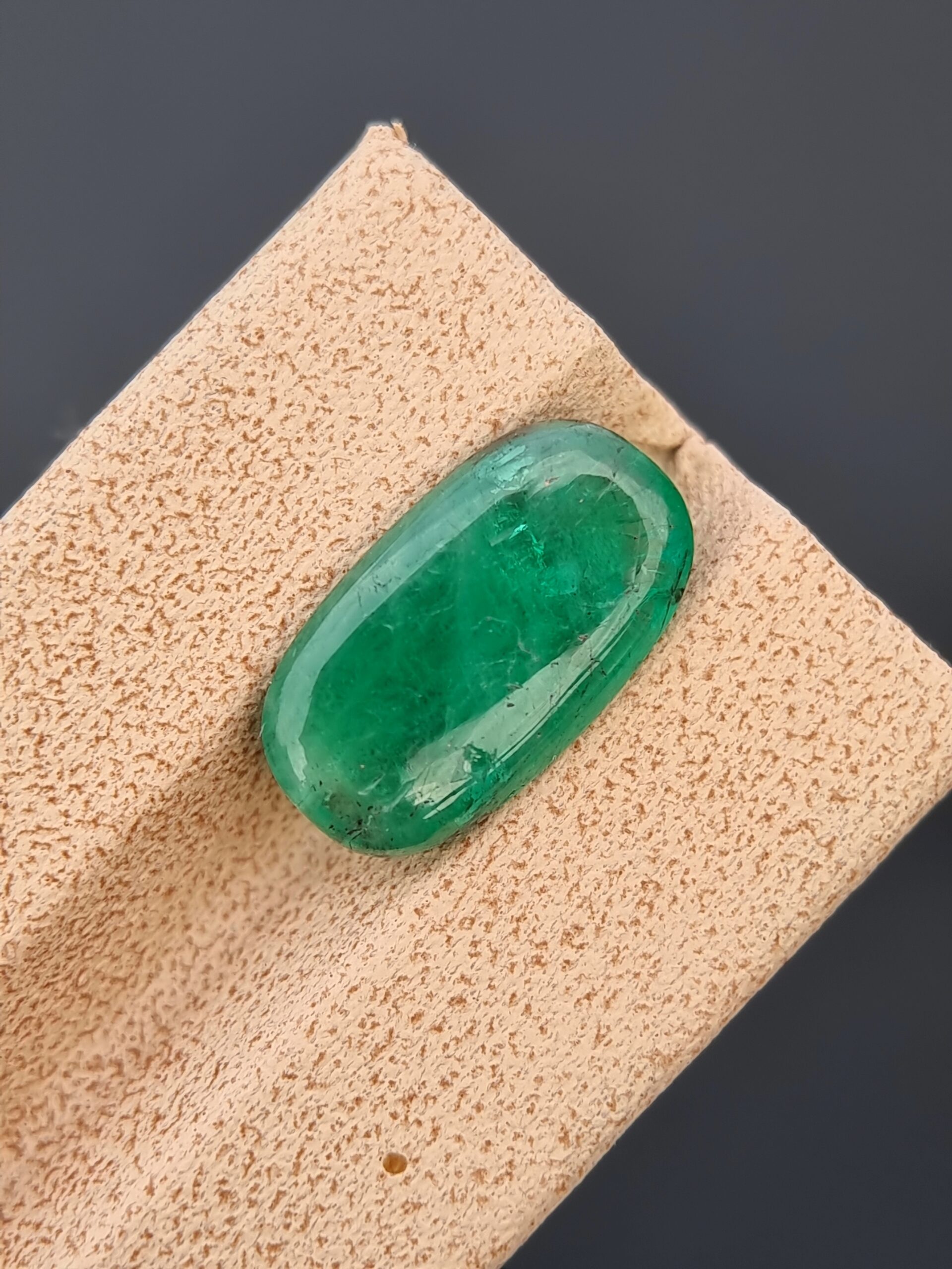 Natural Green Emerald – 4.57 ct Oval Cabochon Gemstone | Swat, Pakistan