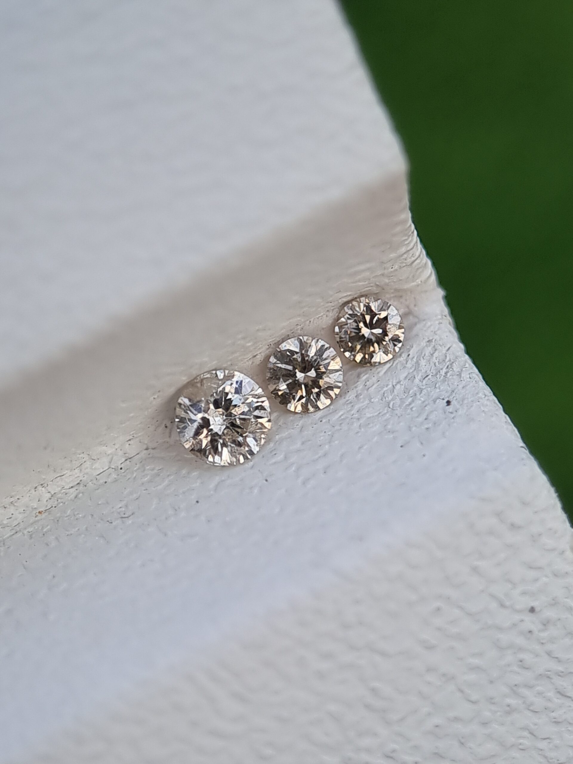 Lot of 3 Natural Diamonds, Round Brilliant Cut, 0.05-0.06 ct, Good Grade (Copy)