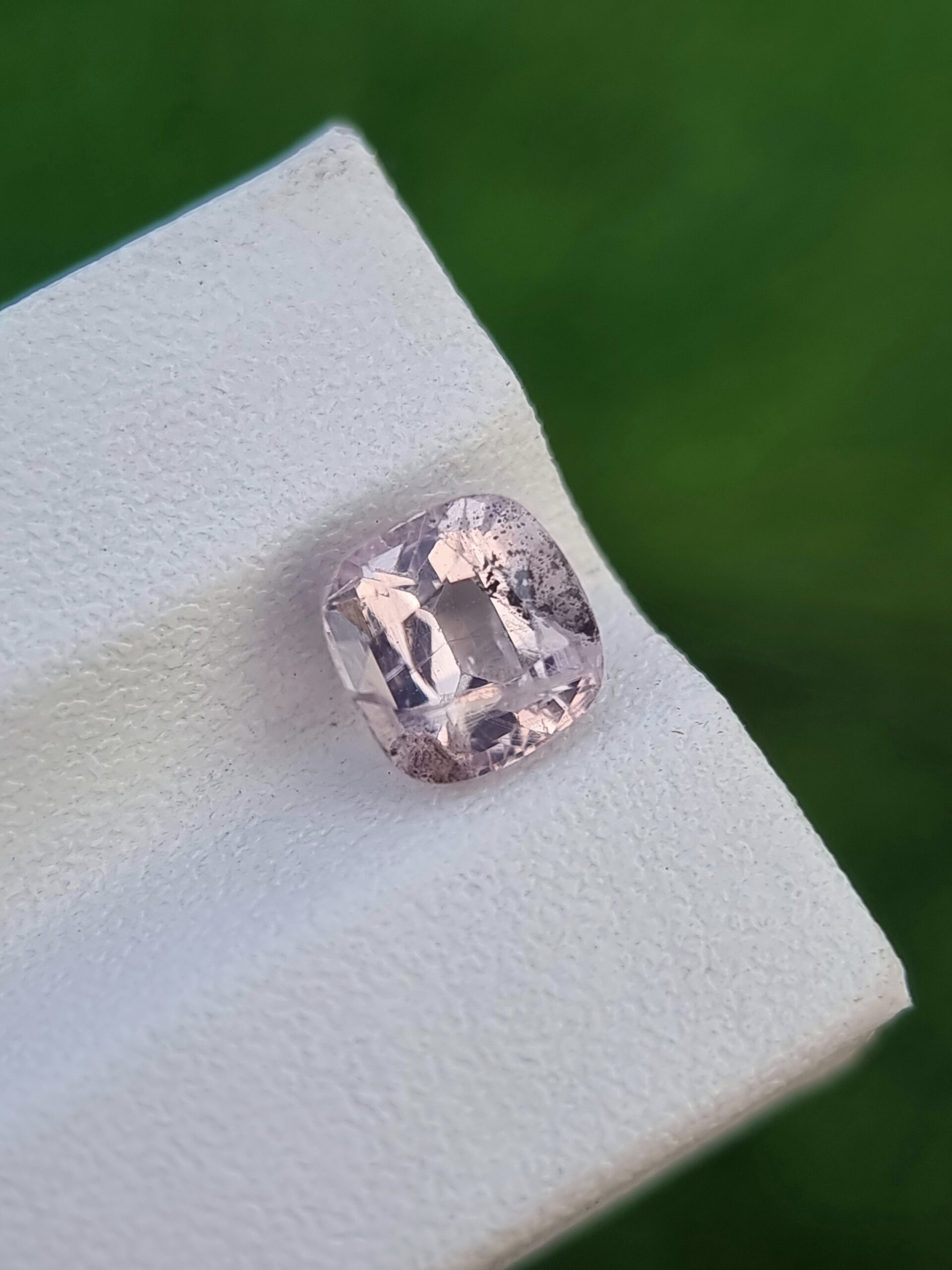 1.88 ct Natural Sapphire, Cushion Cut, Very Light Pink, Afghanistan Origin