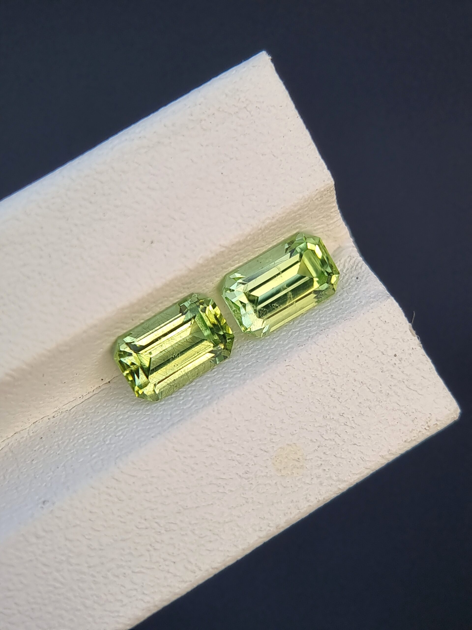 Natural Emerald-Cut Peridot Pair – 1.59 ct & 1.60 ct