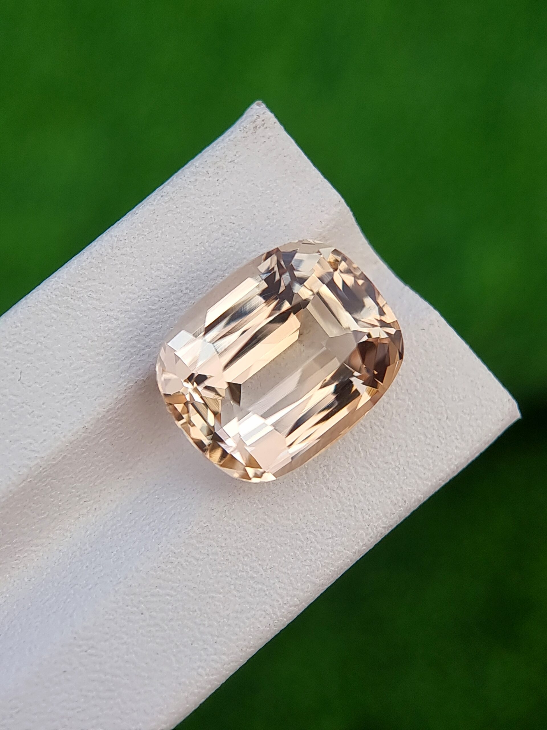 Natural 15.13 Ct Imperial Topaz Cushion Cut – Light Orange, Eye Clean