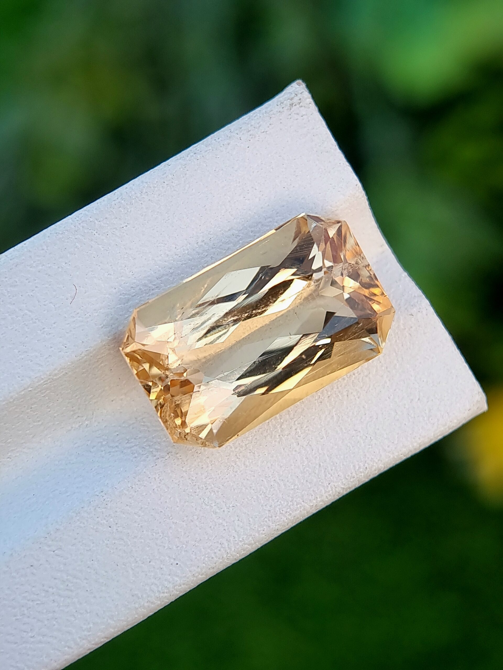 14.32 ct Natural Imperial Topaz – Certified Emerald Cut from Katlang, Pakistan