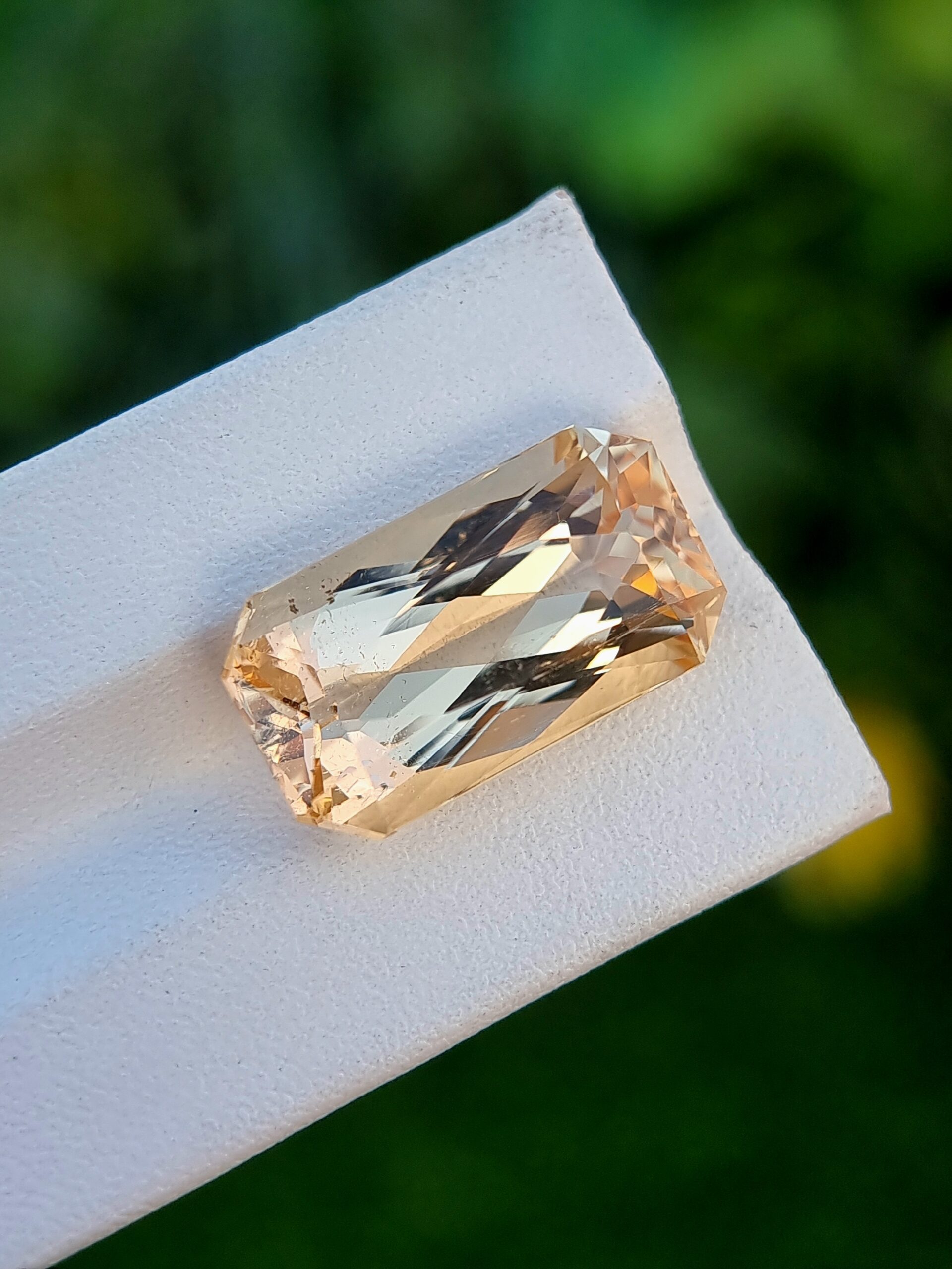 13.23 ct Natural Imperial Topaz – Certified Emerald Cut from Katlang, Pakistan