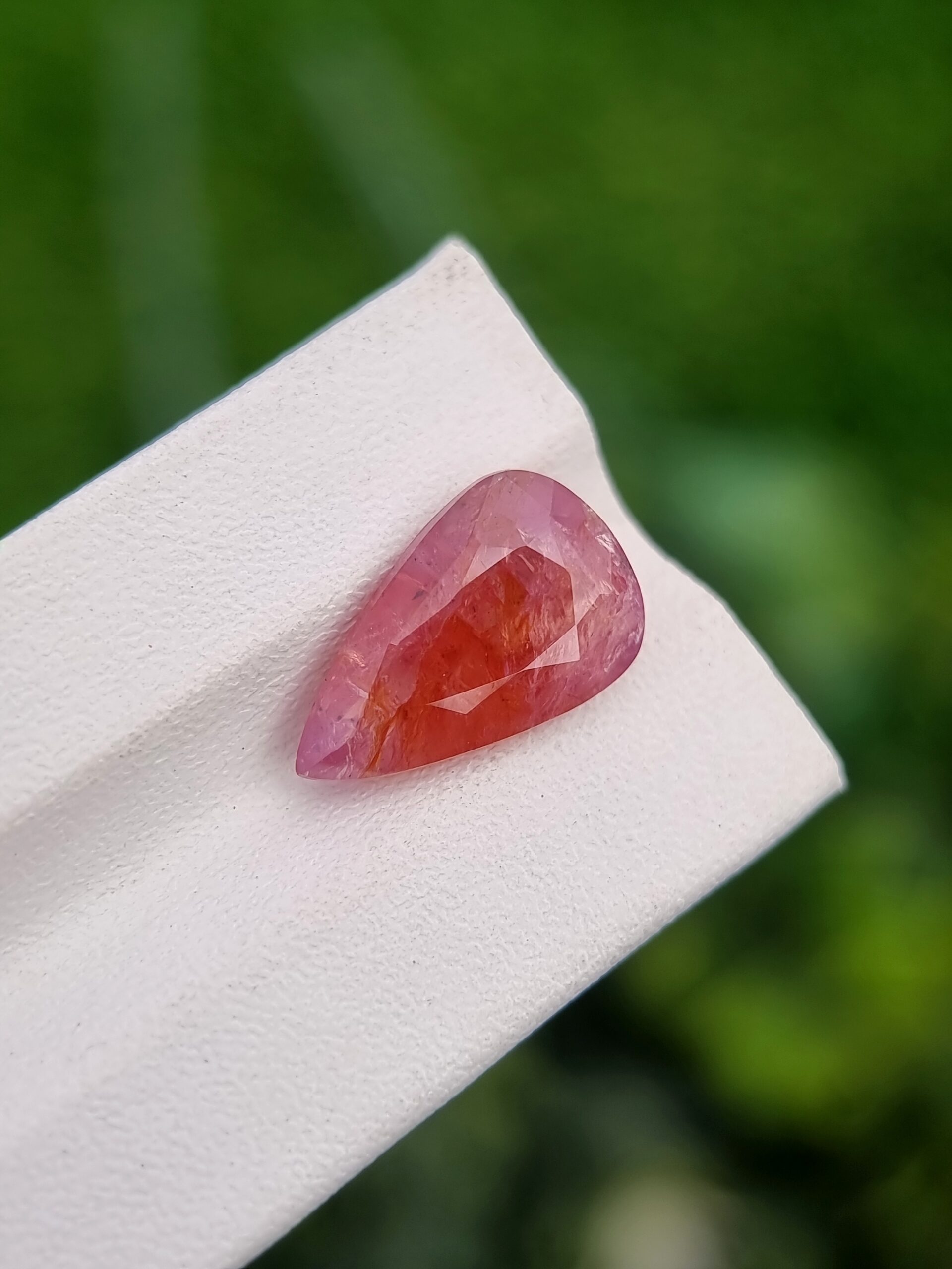 Natural Padparadscha Sapphire 6.68 ct Pear Cut – Rare Orangish Pink, Untreated & Certified
