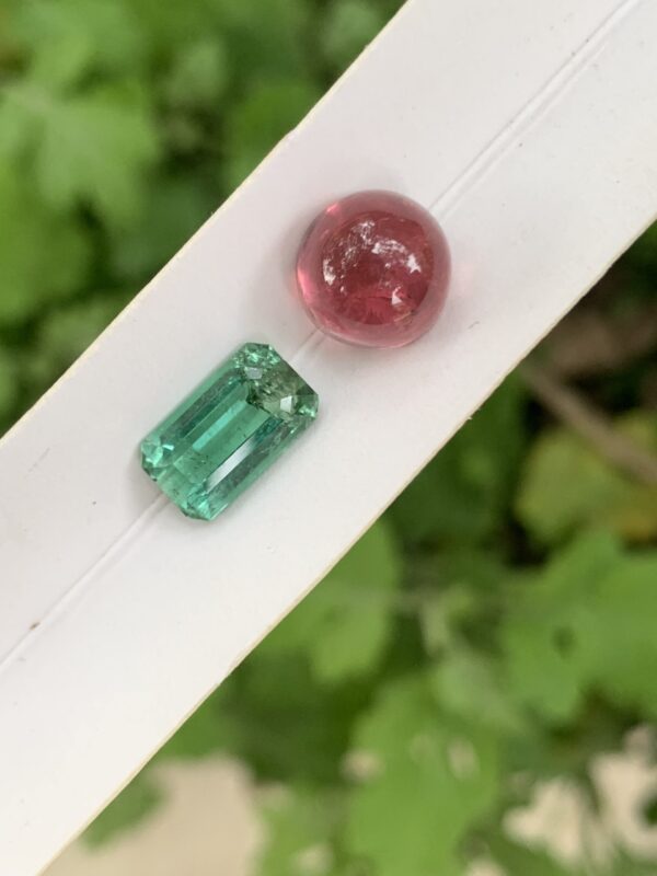 Natural Rubilite Tourmaline Cab | 3.98 ct & 2.69 ct | - Image 4