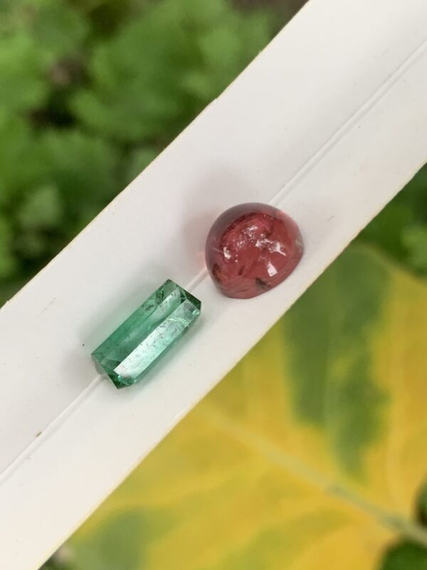 Natural Rubilite Tourmaline Cab | 3.98 ct & 2.69 ct | - Image 5
